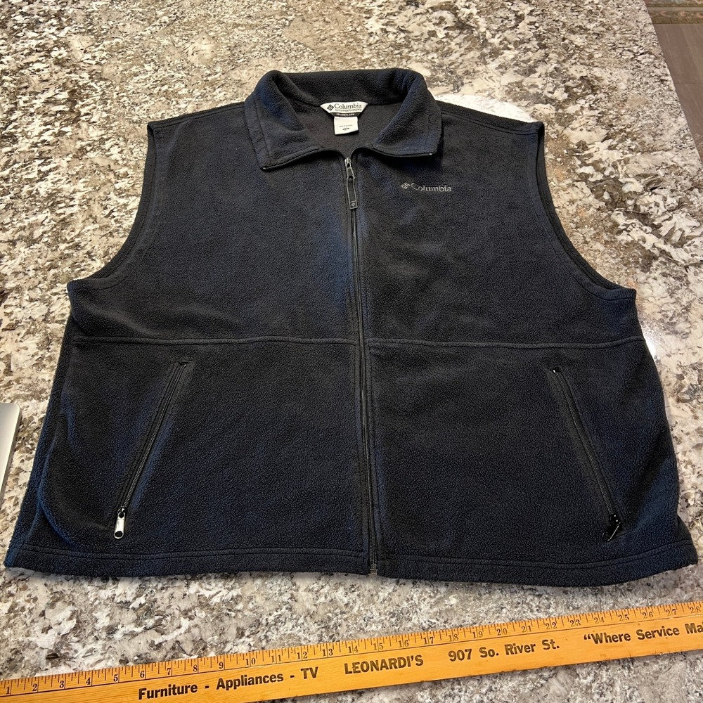 Vintage 2000s Columbia Sportswear Mens Black Fleece Full Zip Vest Size XXL